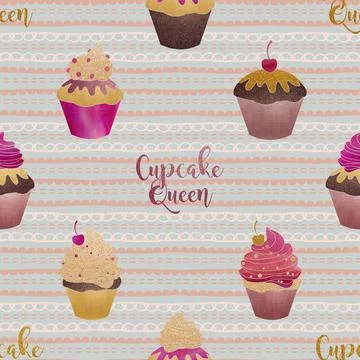 Seamless repeating pattern baking with love Illustrazione stock