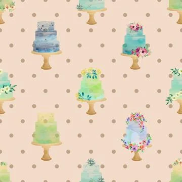 Seamless repeating pattern baking with love Stock Illustration