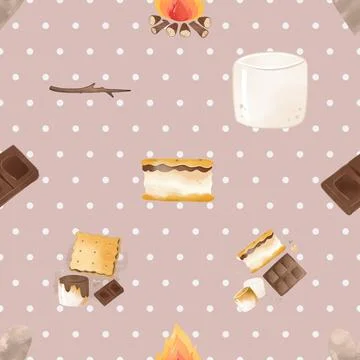 Seamless repeating pattern baking with love Stock Illustration
