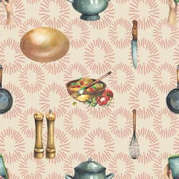 Seamless repeating pattern baking with love Illustrazione stock