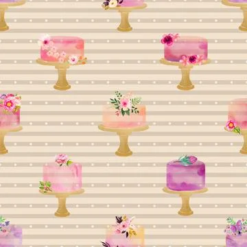 Seamless repeating pattern baking with love Stock Illustration