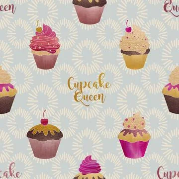 Seamless repeating pattern baking with love Stock Illustration