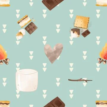 Seamless repeating pattern baking with love Stock Illustration