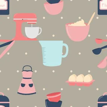 Seamless repeating pattern baking with love Illustrazione stock
