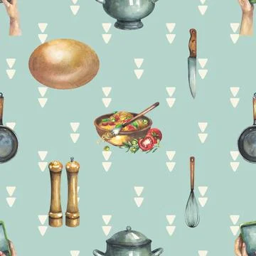 Seamless repeating pattern baking with love Stock Illustration