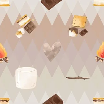 Seamless repeating pattern baking with love Stock Illustration