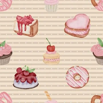 Seamless repeating pattern baking with love Illustrazione stock