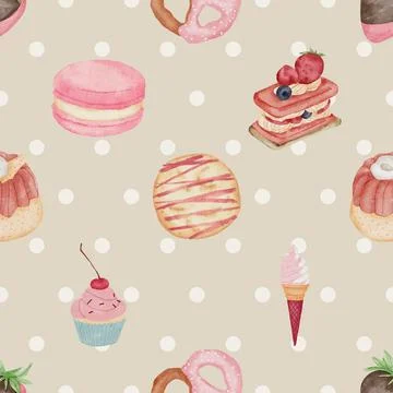Seamless repeating pattern baking with love Stock Illustration