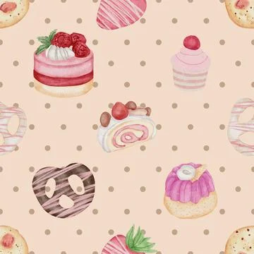 Seamless repeating pattern baking with love Stock Illustration