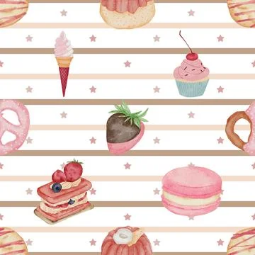 Seamless repeating pattern baking with love Stock Illustration