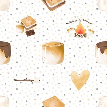 Seamless repeating pattern baking with love Stock Illustration