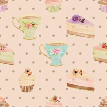 Seamless repeating pattern baking with love Stockillustratie