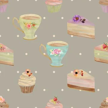 Seamless repeating pattern baking with love Stock Illustration