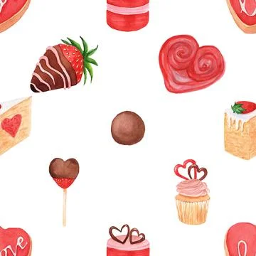 Seamless repeating pattern baking with love Stock Illustration