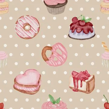 Seamless repeating pattern baking with love Stock Illustration