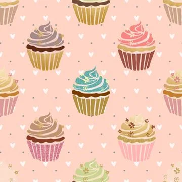 Seamless repeating pattern baking with love Stock Illustration