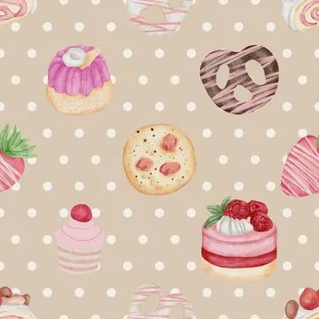 Seamless repeating pattern baking with love Stock Illustration