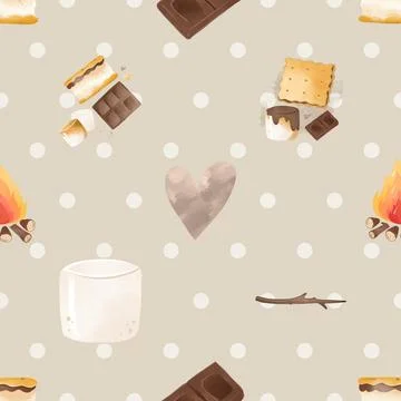 Seamless repeating pattern baking with love Stock Illustration