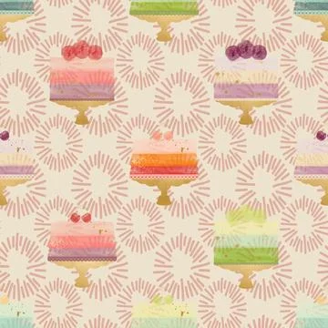 Seamless repeating pattern baking with love Stock Illustration