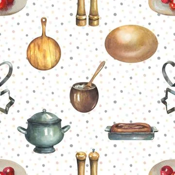 Seamless repeating pattern baking with love Stock Illustration