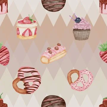 Seamless repeating pattern baking with love Illustrazione stock