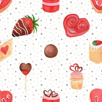 Seamless repeating pattern baking with love Stock Illustration