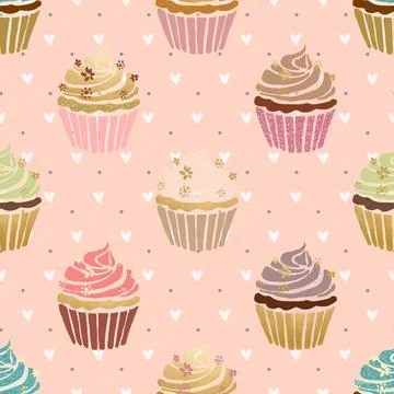 Seamless repeating pattern baking with love Stock Illustration