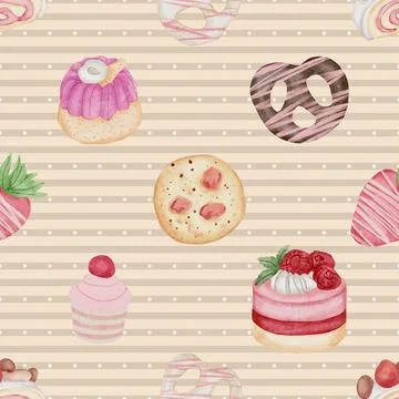 Seamless repeating pattern baking with love Illustrazione stock