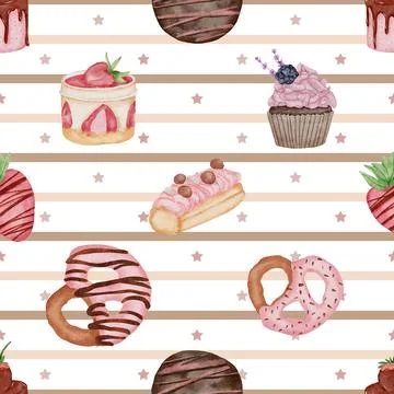Seamless repeating pattern baking with love Stock Illustration
