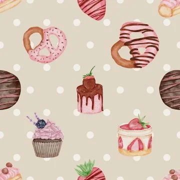 Seamless repeating pattern baking with love Stockillustratie