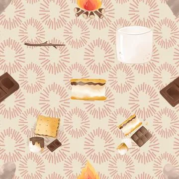 Seamless repeating pattern baking with love Stock Illustration