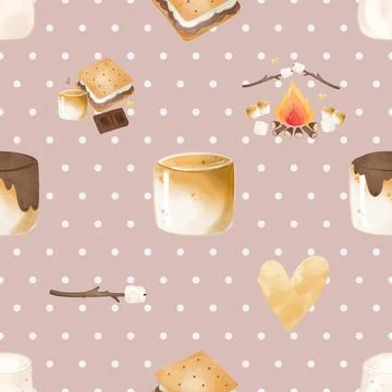Seamless repeating pattern baking with love Stock Illustration