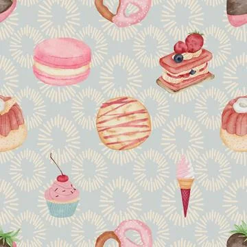 Seamless repeating pattern baking with love Illustrazione stock