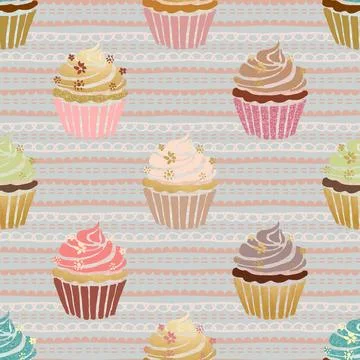 Seamless repeating pattern baking with love Stock Illustration