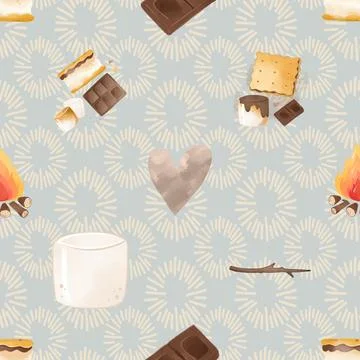 Seamless repeating pattern baking with love Stock Illustration