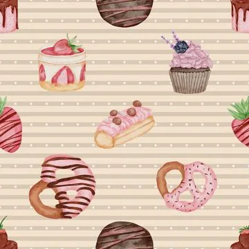 Seamless repeating pattern baking with love Stock Illustration