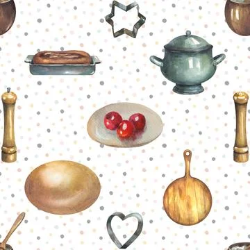Seamless repeating pattern baking with love Stock Illustration