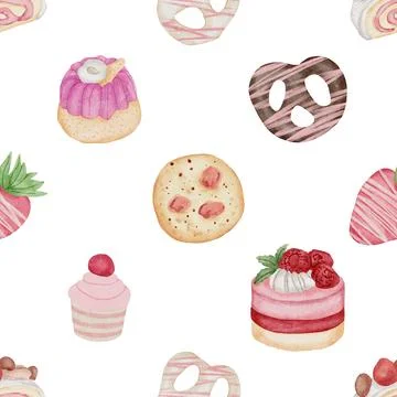 Seamless repeating pattern baking with love Illustrazione stock