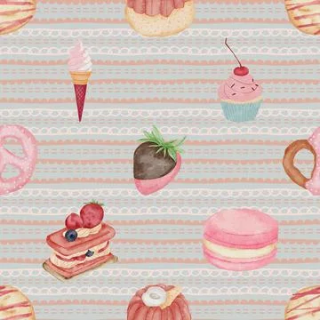 Seamless repeating pattern baking with love Illustrazione stock