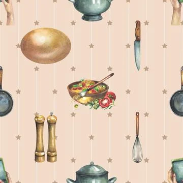 Seamless repeating pattern baking with love Stock Illustration