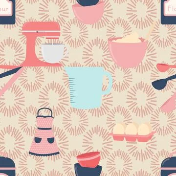 Seamless repeating pattern baking with love Illustrazione stock