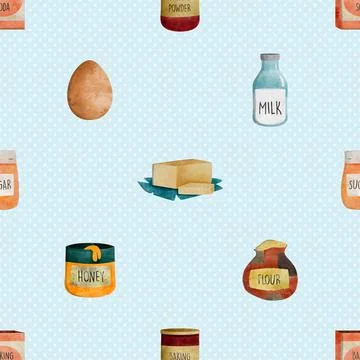 Seamless repeating pattern baking with love Illustrazione stock