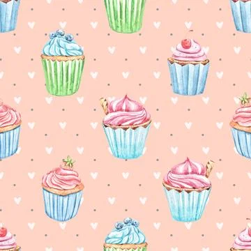 Seamless repeating pattern baking with love Stock Illustration