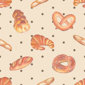Seamless repeating pattern baking with love Stock Illustration