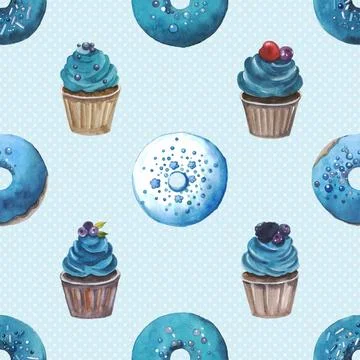 Seamless repeating pattern baking with love Stock Illustration