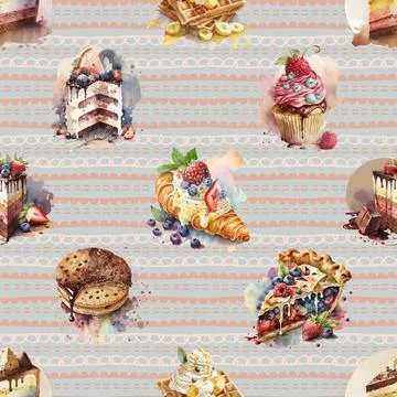 Seamless repeating pattern baking with love Stockillustratie