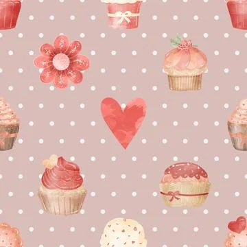 Seamless repeating pattern baking with love 스톡 일러스트
