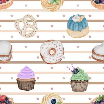 Seamless repeating pattern baking with love Illustrazione stock