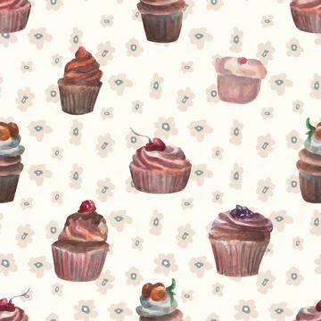Seamless repeating pattern baking with love Stock Illustration