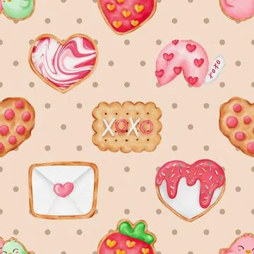 Seamless repeating pattern baking with love Stock Illustration